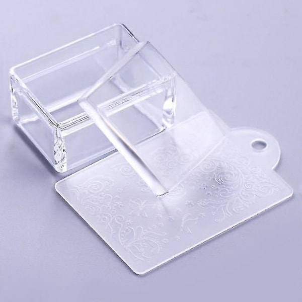 Pattern 3 Dual Ended Clear White Jelly Nail Art Stamper Silicone