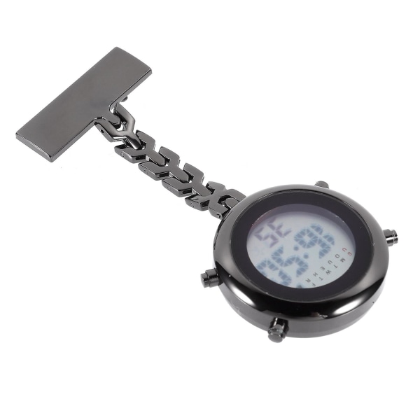 Kreativt hængende ur elektronisk digitalt sygeplejerske ur til kvinder (9,5X4CM, sort)