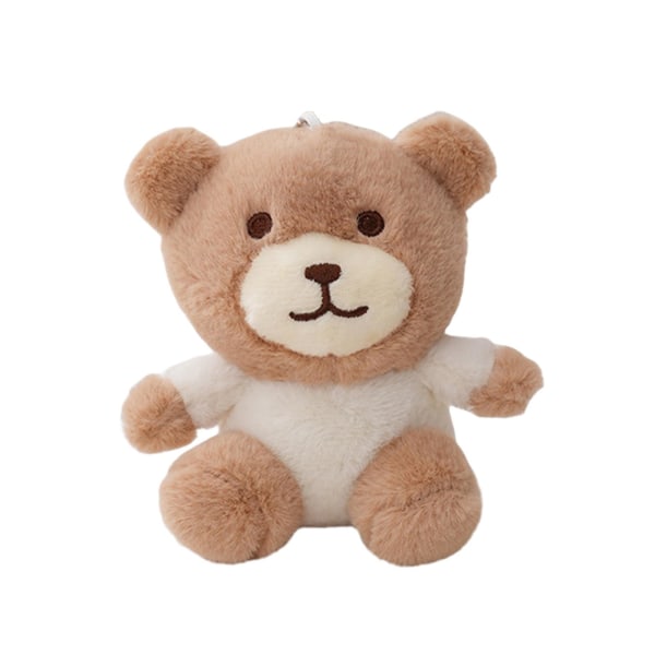 Plush Pendant Fine Stitching Beautiful No Deformation Compact Attractive Gift PP Cotton Little Bear Doll Pendant Handbag Accessories（Brown）