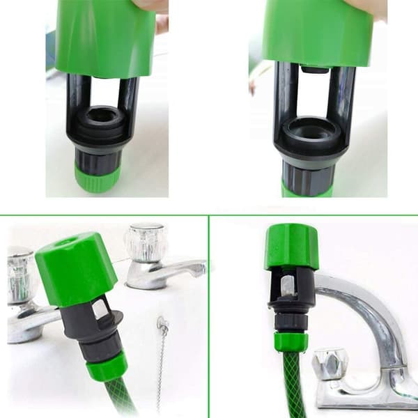 Adapter för trädgårdsslang med snappfäste (grön)