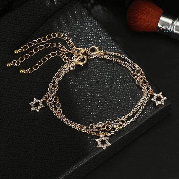 Heread Boho Flerskiktade Blomster Ankelarmband Silver Ananas Anklet Kedja Pärlor Fot Smycken Barfota Sandaler För Kvinnor Och Flickor