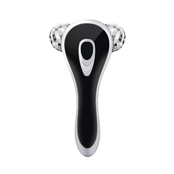 3D rulle elektrisk ansiktsmassageapparat v-formad ansiktslyftning hudvård（Silver）