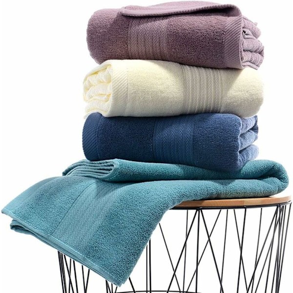 Superabsorberande och mjuka bomullshanddukar (4-pack, 34 x 73 cm) för bad, händer, ansikte, gym och spa
