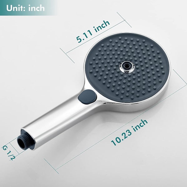 Duschhuvud Anti Kalk Duschhuvud, Högtryck Vattenbesparande Duschhuvud, Klassiskt Anti-fall Duschhuvud (Krom)