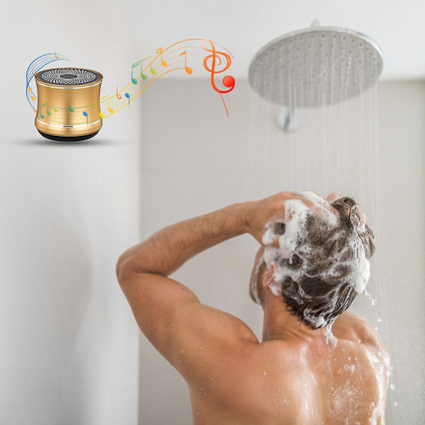 Bluetooth-duschhögtalare med färgat ljus Handsfree-högtalartelefon med inbyggd mikrofon Dedikerad sugkopp för duschar Bluetooth 5.0 IPX4（Gul）
