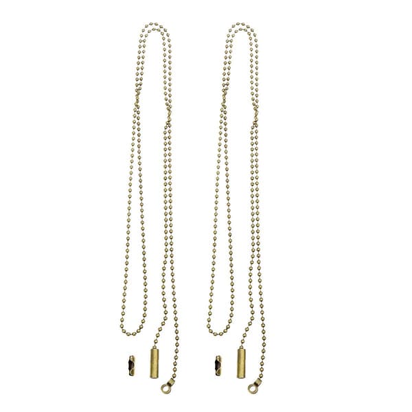 PCS Switch Extension Chain Strap Connector Beaded Zipper Accessories for Ceiling Fan Wall Lamp Bedside Lamp (Bronze) (M, som vist)