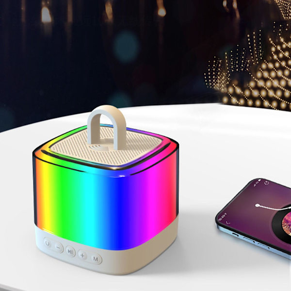 Färgglad ljusfest trådlös Bluetooth-högtalare kan anslutas till mobiltelefon Bluetooth（Vit）
