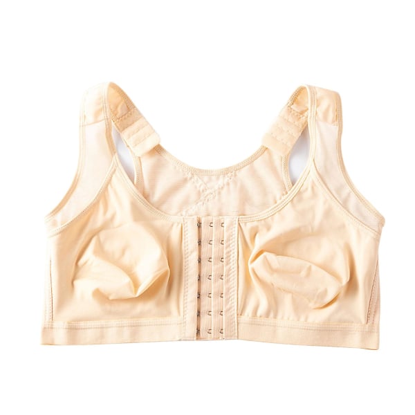 Multifunktionel BH Tank Top Underwear BH Front Lukning, Mia Secret BH med Rygstøtte, Løb Yoga Træning（S，Abrikos）