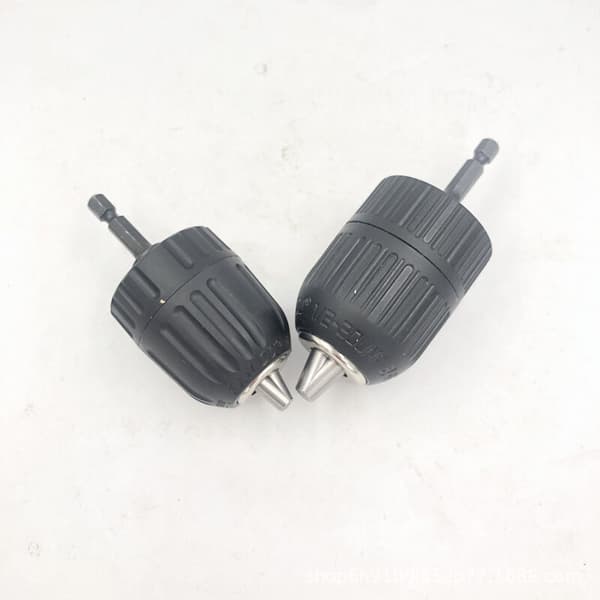 10mm Hand Tight Drill Chuck Air Pack Adapter med Hex Shank Adapter Gun Drill Refillable Drill Chuck (1.5-10 1/2-20unf + Hex Adapter) -