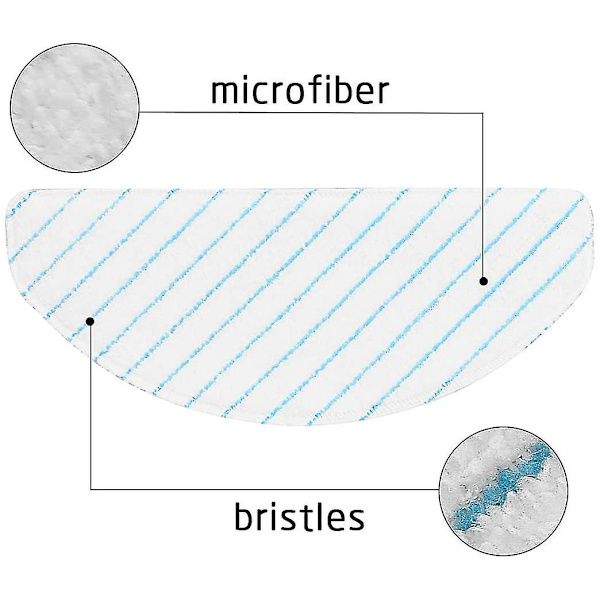 50 st moppdukar kompatibla med Ecovacs Deebot Ozmo T8 Aivi T8 Max T9 Aivi Aivi+（vit blå）