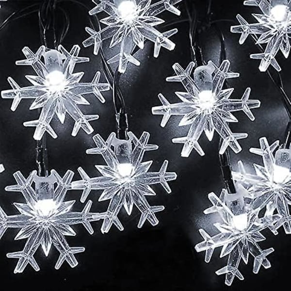 100 Led aurinkokäyttöiset jouluhiutalevalot ulkokäyttöön, 39 jalkaa aurinkokäyttöiset hiutalevalot vedenpitävät joulukuuseen, lomaan, hääjuhliin, terassille
