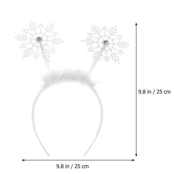 Hårbånd Børns Snefnug Hårbånd Børns Hårbånd Julehovedbeklædning Sød Hårbånd (25.00X25.00X1.30CM, hvid)