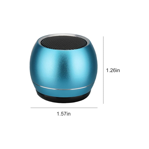 Metall Bluetooth-högtalare, Mini-högtalare, Subwoofer Utomhus Bärbar Bluetooth-högtalare, HIFI Ljudkvalitet, Intelligent Brusreducering（Blå）