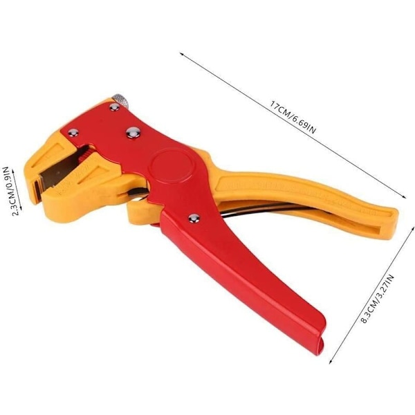 Automatisk trådavskalningsmaskin - multifunktionell automatisk trådavskalningsmaskin, avskalningsdiameter 0,2-6 mm, total längd 180, gul och röd 1 st
