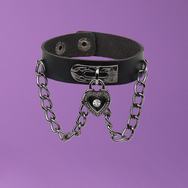 6 stk. Halloween PU læderarmbånd Punk Goth nittet pig rem spænde håndled manchet armbånd sort gotisk Steampunk til mænd