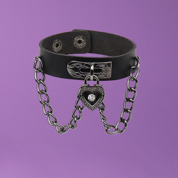 Punk læder armbånd 6 stk sæt med nitter, par armbånd, gotisk stil tilbehør