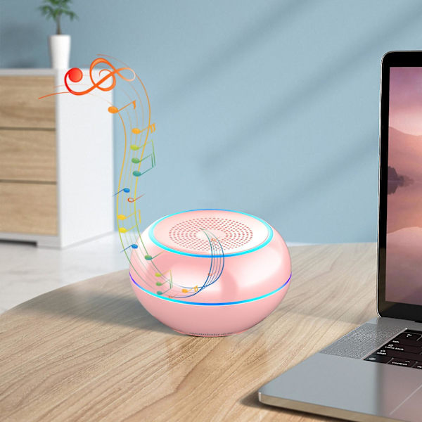Bluetooth-högtalare med 12 W stereoljud, Bluetooth 5.0, trådlös stereokoppling, högtalare för hem, utomhus, resor (rosa)