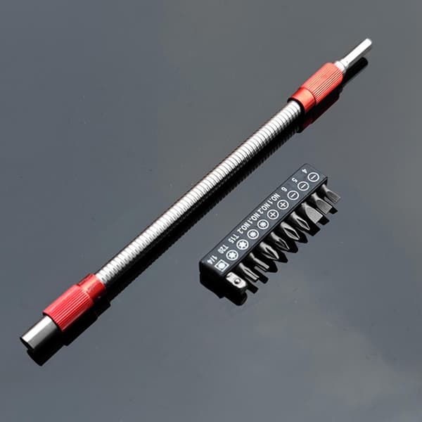 Hexagonal Shank Metal Flex Universal Flexible Impact Extension Bit Holder（Rød）