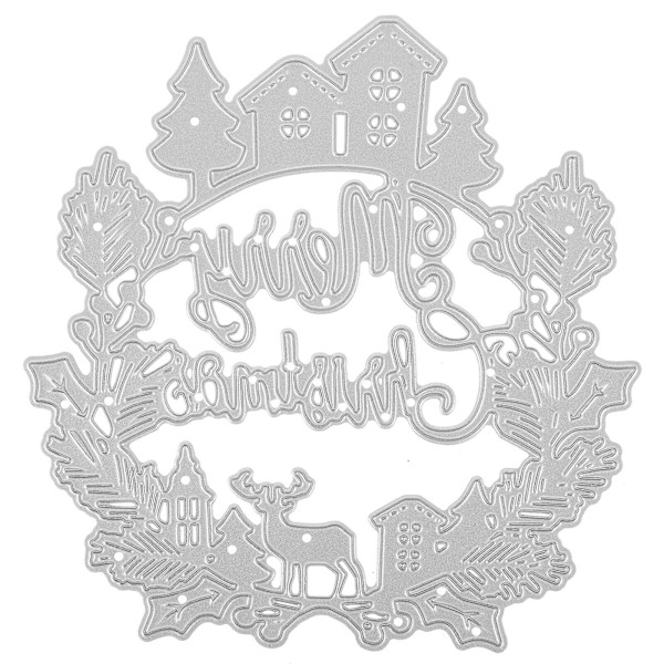 DIY-skærestans i robust kulstofstål, form til juletema, papirskærestans (11,00 x 10,30 x 0,10 cm, sølv)