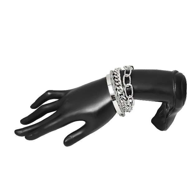 Fyrdelad slät C-formad Mix And Match Twist Chain Armband Enkelt tråd Överdrivet O-kedjeset Armband