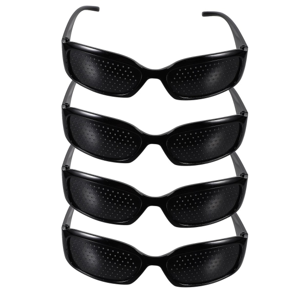 Pinhole-briller øyesportssynskorreksjonsbriller for å beskytte synet (15X4cm, svart)