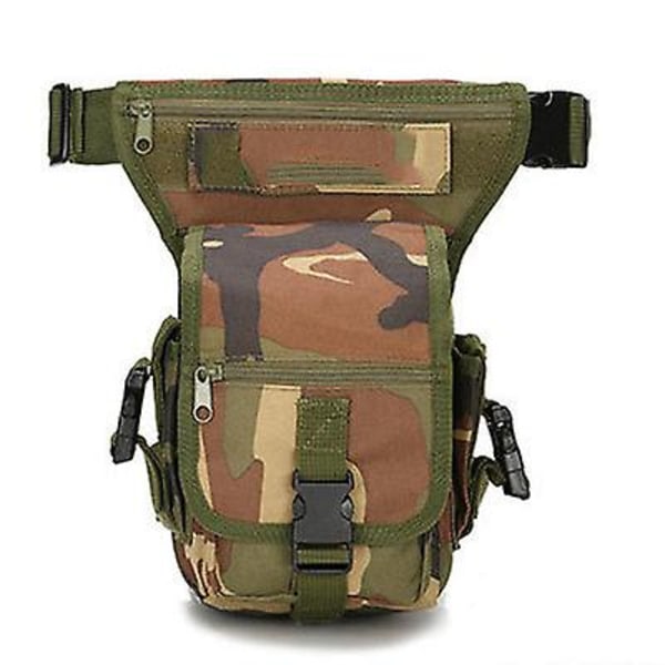 Kamouflage armé fläkt taktisk ben midjeväska（Djungelkamouflage）