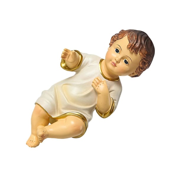 1kpl Jeesus baby patsas Ornamentti Uskonnollinen Pyhän Lapsen Hartsipatsasornamentti (6X4X4CM, valkoinen)