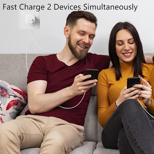 Kompatibel med USB-väggladdare, Etl-certifierad, Pd33w-utgång och brandsäker, perfekt för alla dina elektroniska enheter och kontor. (2 stycken) (vit)