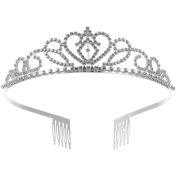 Bryllups tiara/krone/hårbånd/hårbøyel med små kam (sølv)