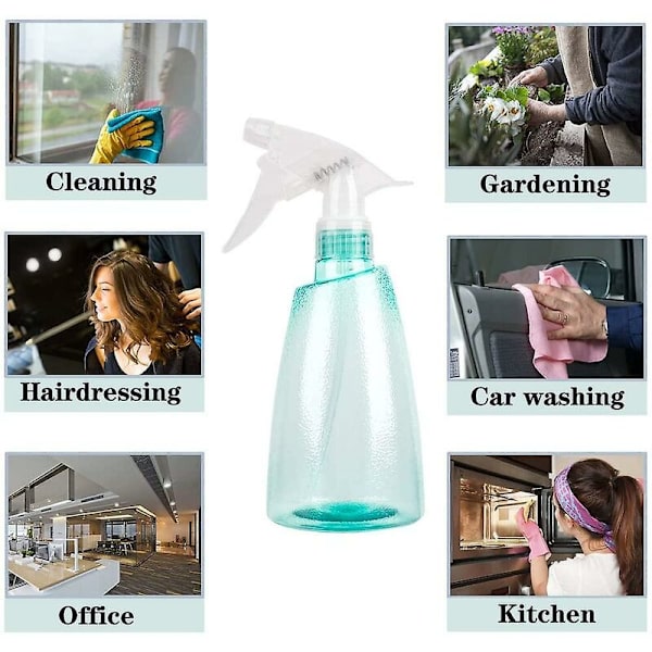 500 ml tom sprayflaska, set med 2 tomma plastsprayflaskor