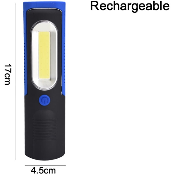 Multifunktionell arbetslampa uppladdningsbar LED reparationsmaskin nöd starkt ljus ficklampa blåuppladdningsbar