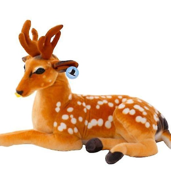 Tiger Deer Plys Realistisk tøjdyr Dukkelegetøj Sovepude til børn Gave（30cm，hjorte）