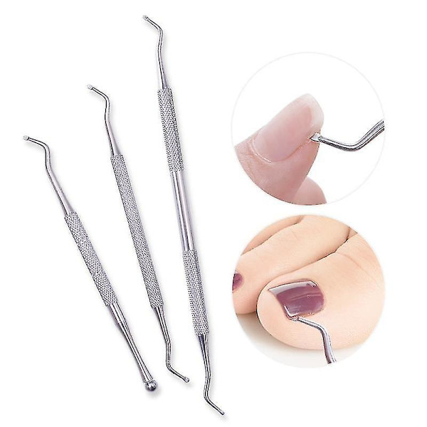 Mönster 1 Dubbelsidig nagelkorrigerare nagelbandsskrapa pedikyr nagelkonsttillbehör