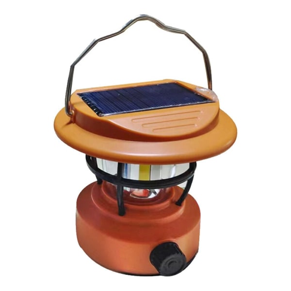 Solcells LED-campinglykta, ljusa bärbara överlevnadslyktor, multifunktionell retro campinglampa - SmallOrange
