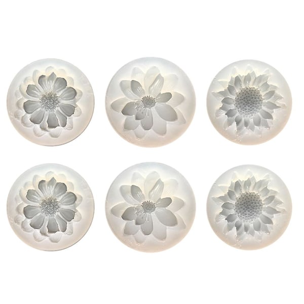 6 st 3d blomma silikonform