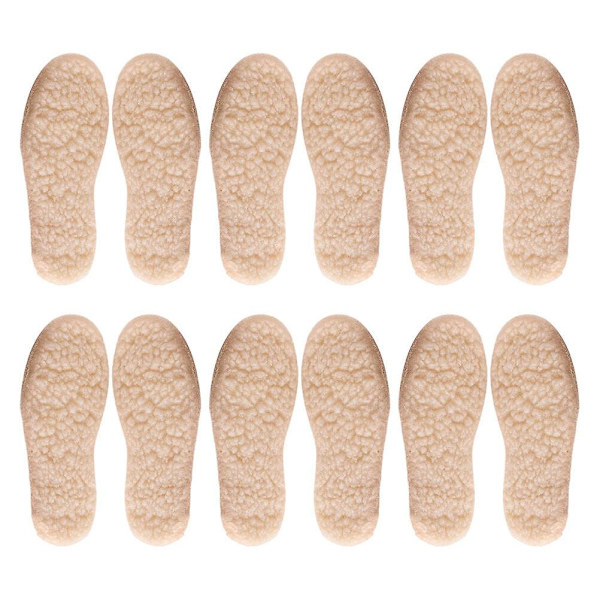 6 par børns fleece termiske indlægssåler, åndbare og anti-lugt indlægssåler (22X7cm, multi-farve)