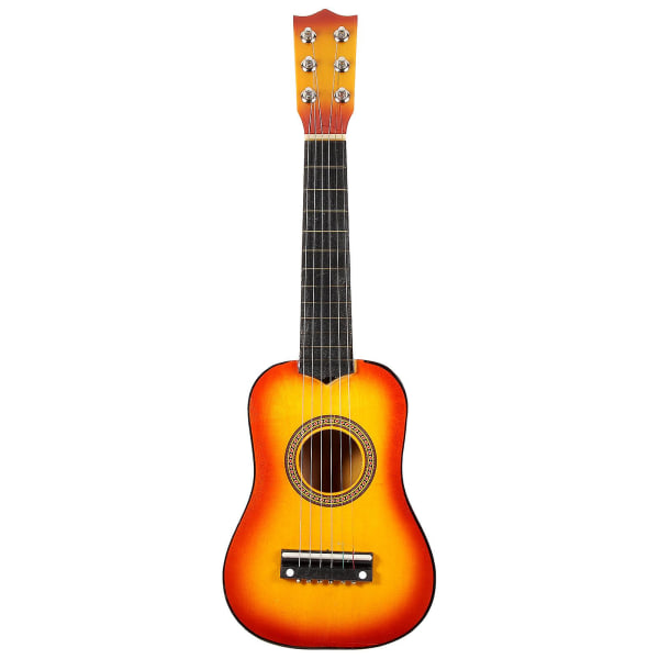 21-tommers akustisk gitar liten størrelse bærbar akustisk gitar for barn (svart) som vist på bildet)