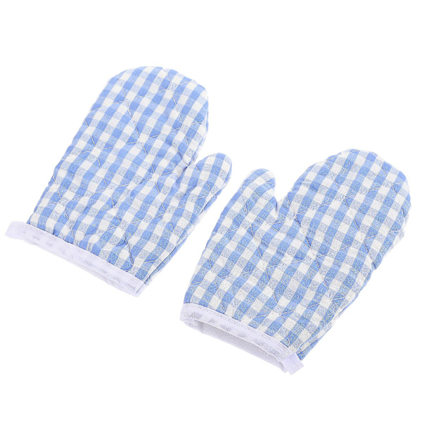 2-pack ugnsvantar för barn, köksvantar, värmebeständiga mikrovågsugnsvantar, barnhandskar för kök (17,00 x 12,00 x 2,00 cm, blå)