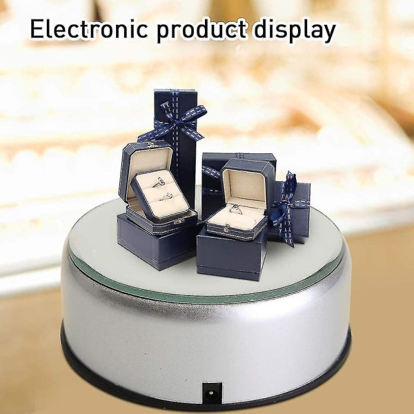 7 LED-displaystativ för kristallglaskonstfigur 7 färgad smyckesroterande stativ