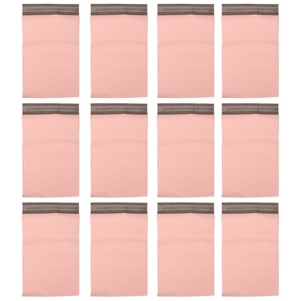 100 förpackningspåsar Självhäftande förvaringspåsar Postpåsar (rosa) (27X15cm, rosa)