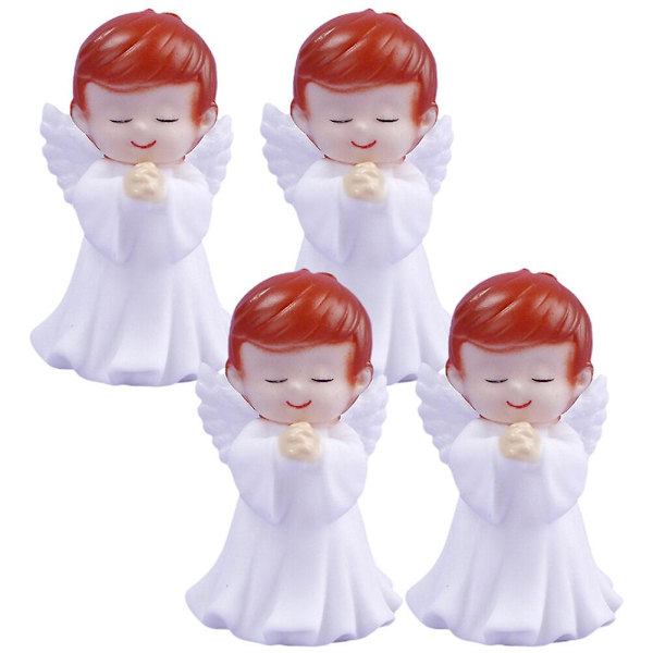 4-pak bedende engel statue cherub statue hjem dekoration skrivebord dekoration (engel dreng) (6.50X4.00X4.00CM, som vist i figur 2)