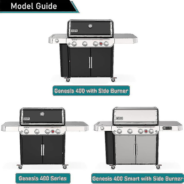 Grillöverdrag för nya 2022 Weber Genesis 400-serien 4-brännare gasgrill utomhus vattentät, 7758 passar för Genesis E-425s E-435 Epx-435 S-435 Spx-435 Sx-43