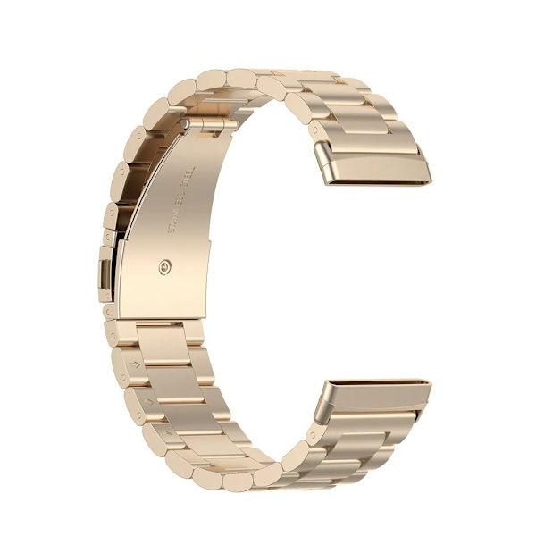 Tre pärlor i rostfritt stål armband för Fitbit versa4/sense2/versa3/sense (Champagnefärg) beige