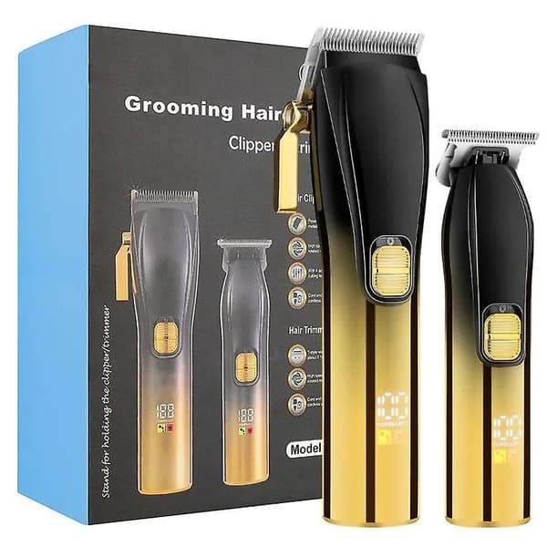 Professionell LCD-hårtrimmer för män (Silver)