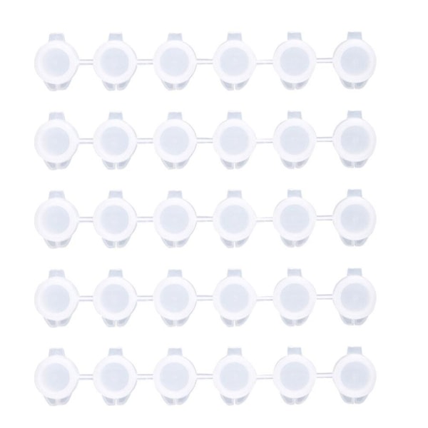 30-paknings tomme malingsstrimler Malingskopper og -servanter Klare oppbevaringsbeholdere Maleverktøy (17X2X1,6 cm, hvit)