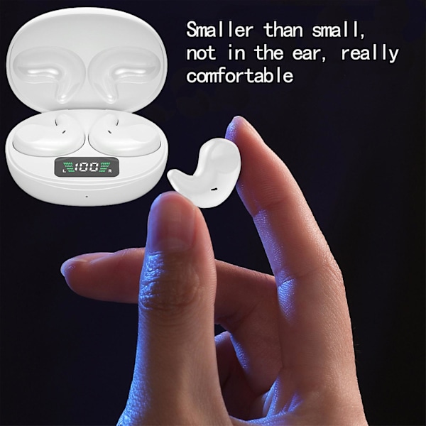 Trådlösa öronsnäckor Bluetooth 5.3 In Ear-stil Hörlurar Inbyggd mikrofon IPX4 Immersive Premium Sound Headset Med laddningsfodral 20240666（Vit）
