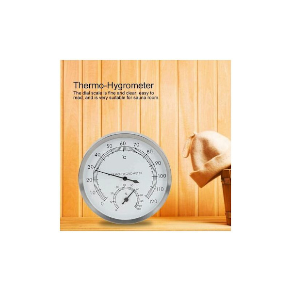 Basturumstermometer, ångbastu 2 i 1 rostfritt stål Basturum Basturumstillbehör Termometer Hygrometer Termo-hygrometer Bastuinteriör