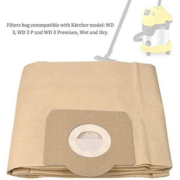10 kpl 6.959-130.0 Paper Filter Dust Bag A 2201/2204/2504 Wd3 Wd3p märkä- ja kuivaimuriin