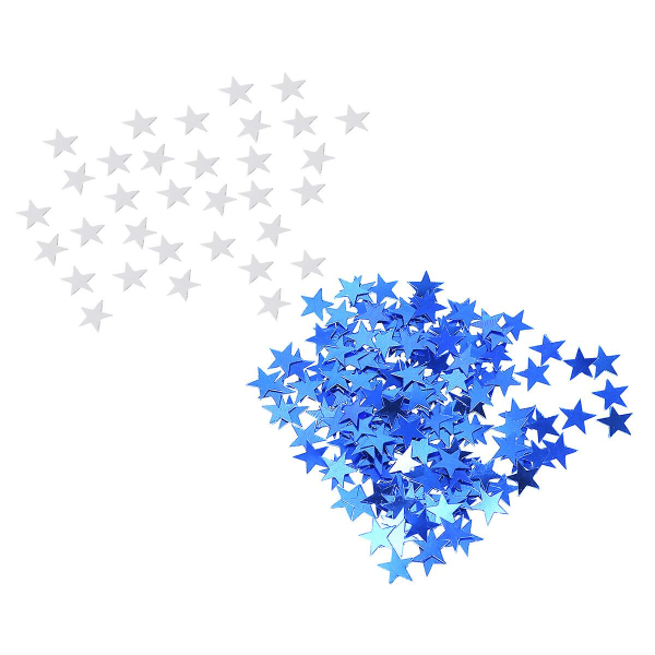 2000 STK 10 mm Pentagram Form Pentagram Form Confetti Small Mini Smuk farvedekoration Fest fødselsdag (blå og sølv) (størrelse 1, blå)