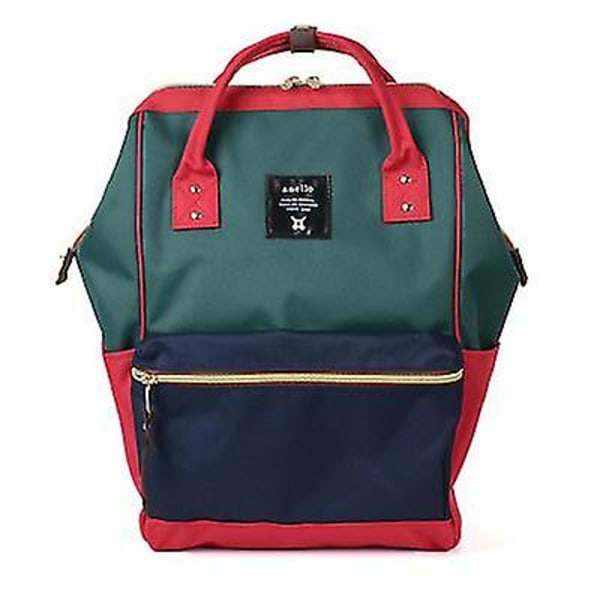 Anello Brand Dame Ryggsekk Stor Kapasitet Oxford Vanntett Skoleveske Anti-tyveri Laptop Bag Mannlig og Kvinnelig Reise Ryggsekk（15 Tommer, Grønn Stave）